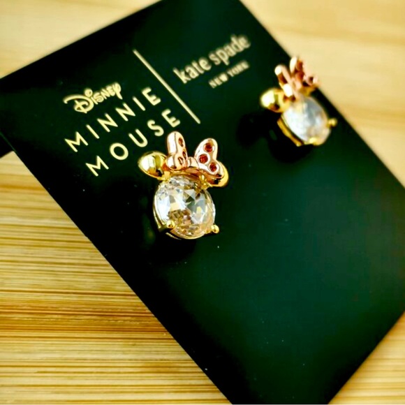 Kate Spade Mini Mouse Sparkling Crystal, Stud Earrings/ Gold tone - Picture 4 of 12